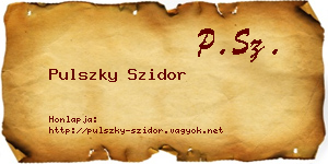 Pulszky Szidor névjegykártya